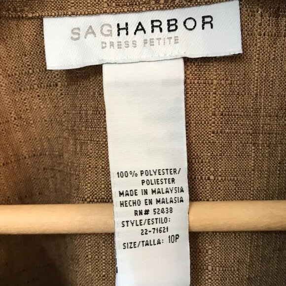 Sag Harbor Light Brown Blazer: Vintage 70s Lightweight Tan Jacket, Size 10P - Picture 4 of 10